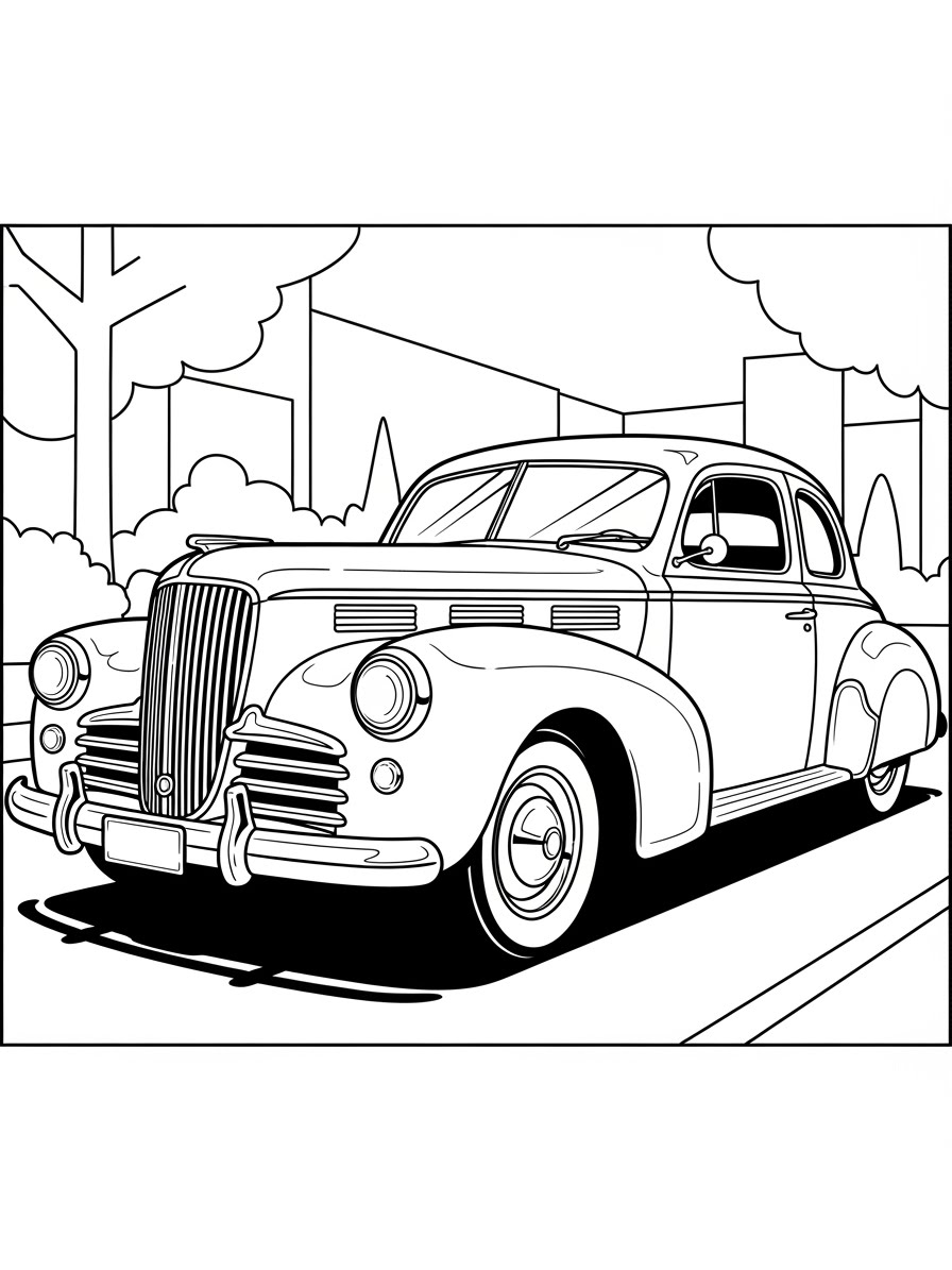 Desenho de Carro Clássico para colorir