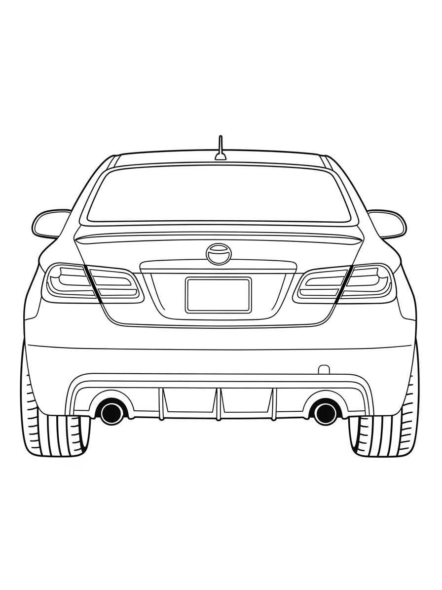 Desenho de Carro traseiro para colorir