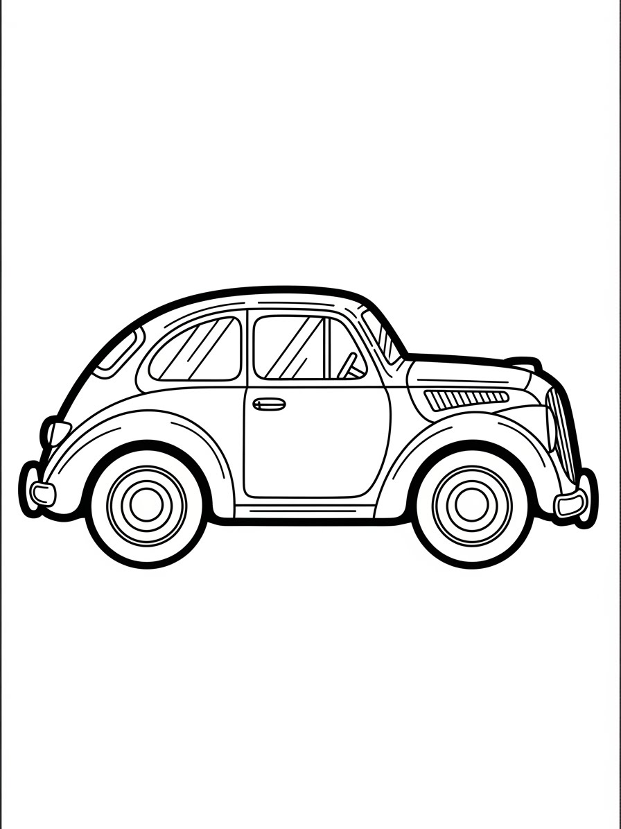 Desenho de Carro estilo vintage para colorir