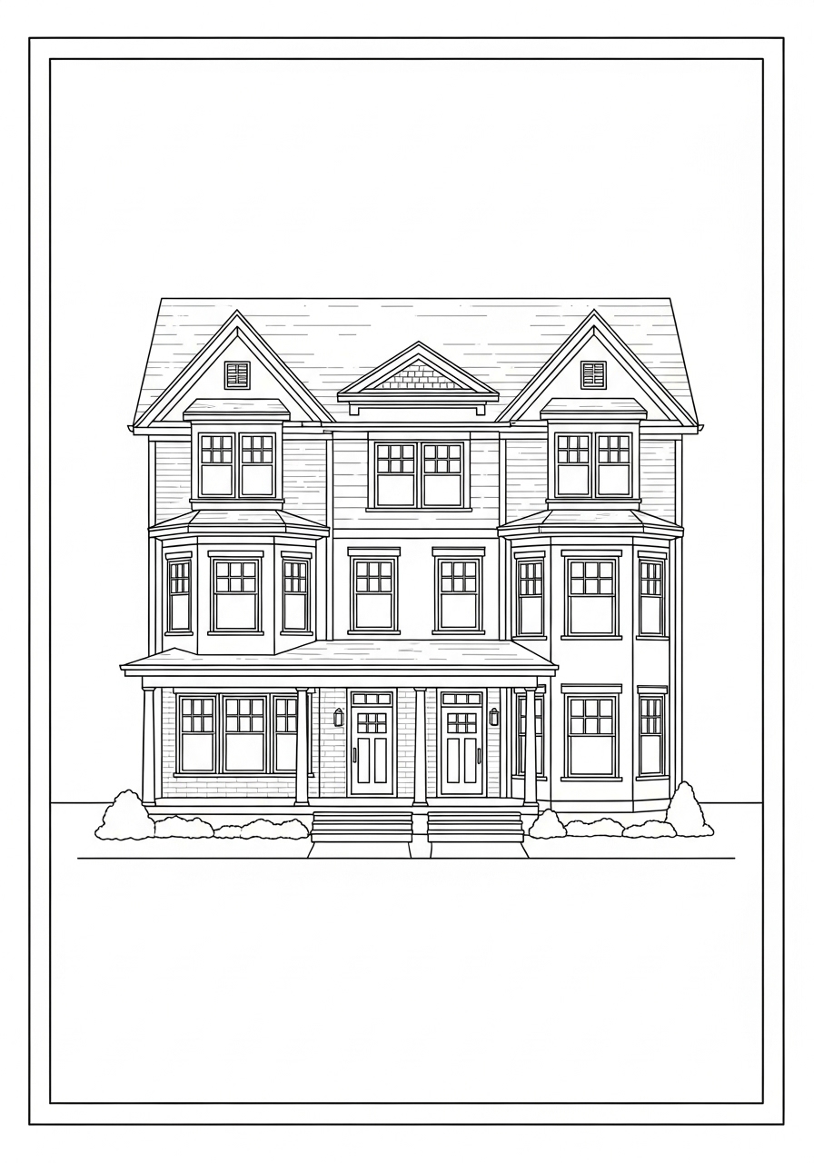 Desenho de Casa Estilo Vanguardista para colorir