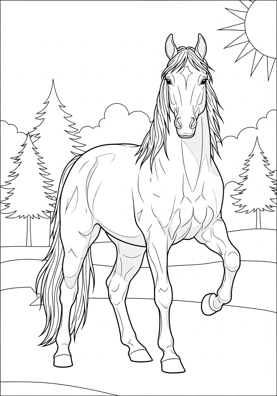 Desenho de Cavalo imponente para colorir