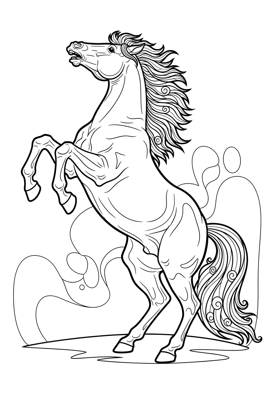 Desenho de Cavalo empinado para colorir