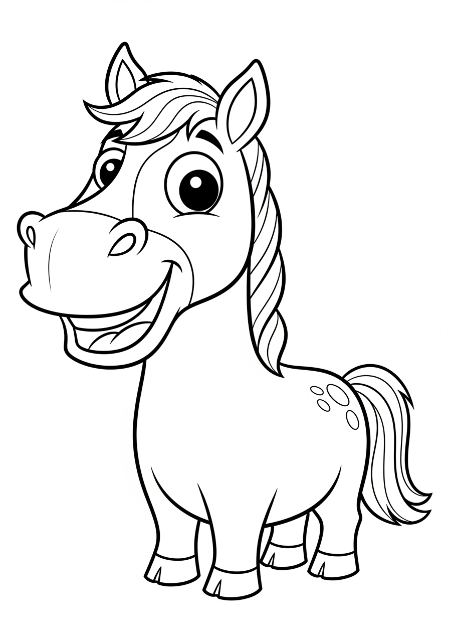 Desenho de Cavalo sorridente para colorir