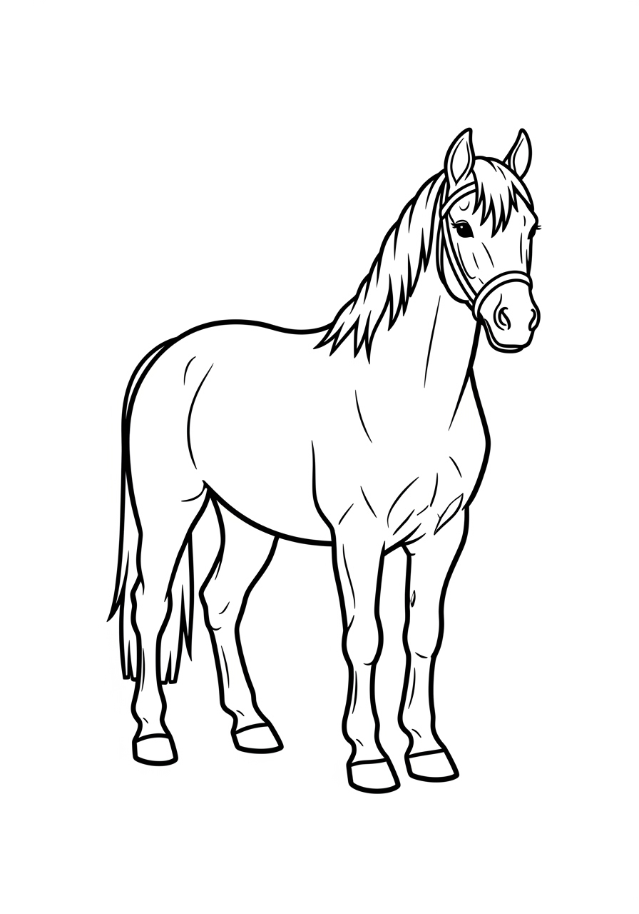 Desenho de Cavalo em pé para colorir