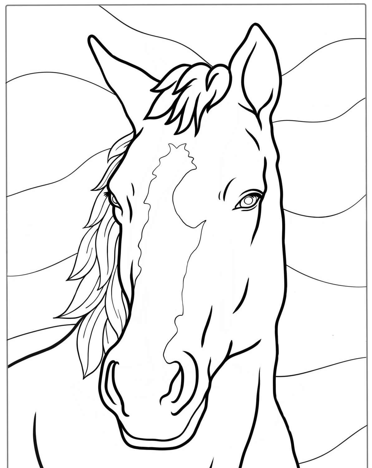 Desenho de Cavalo de perfil para colorir
