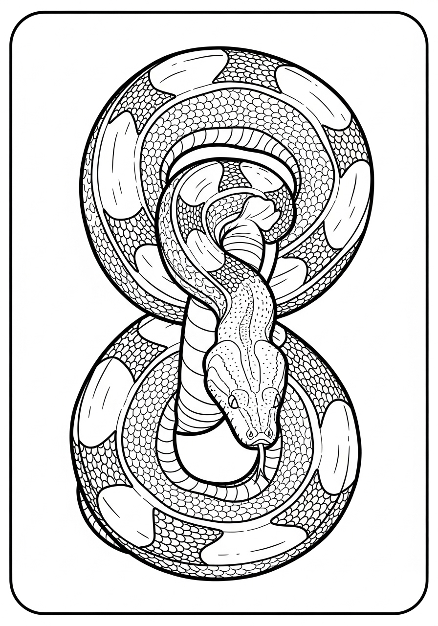 Desenho de Cobra Realista Complexo para colorir