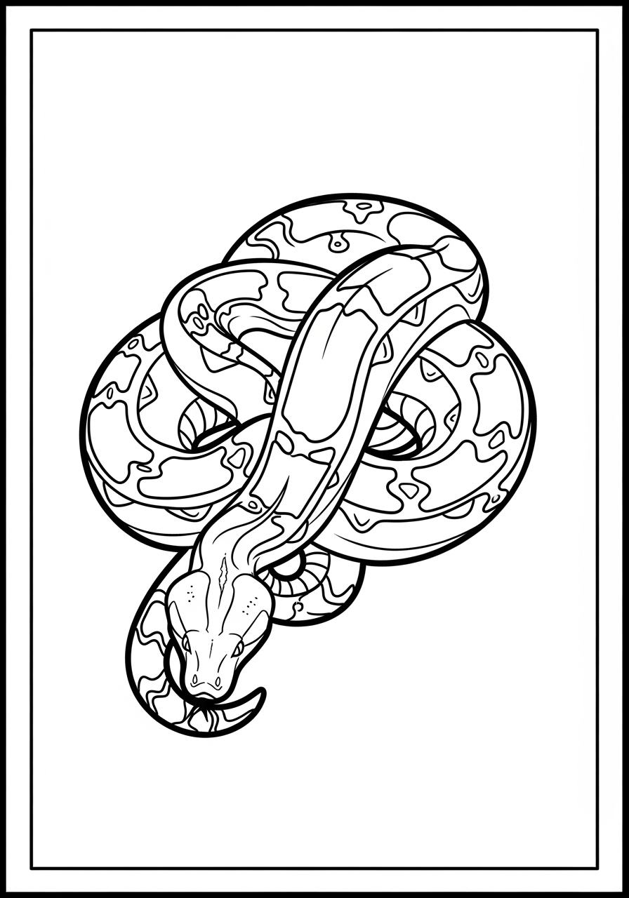 Desenho de Cobra Realista Intrincado para colorir