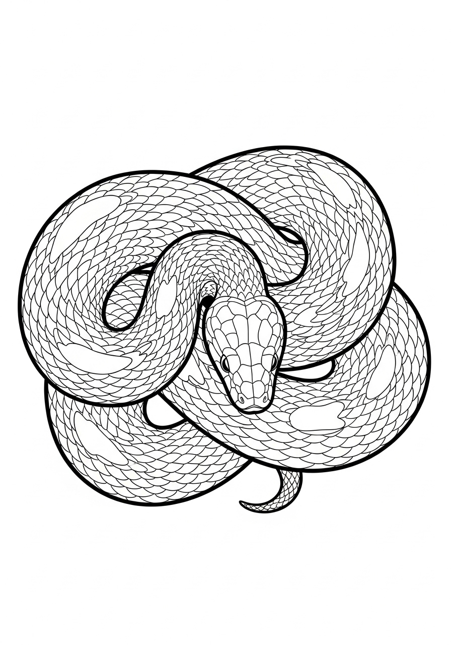 Desenho de Cobra Realista para colorir
