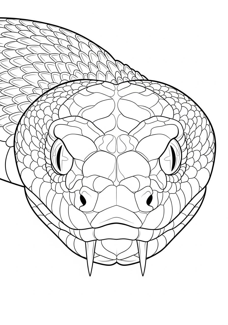 Desenho de Cobra Realista para colorir
