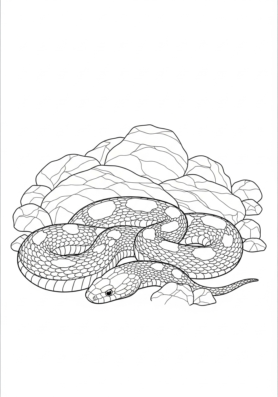 Desenho de Cobra Realista para colorir