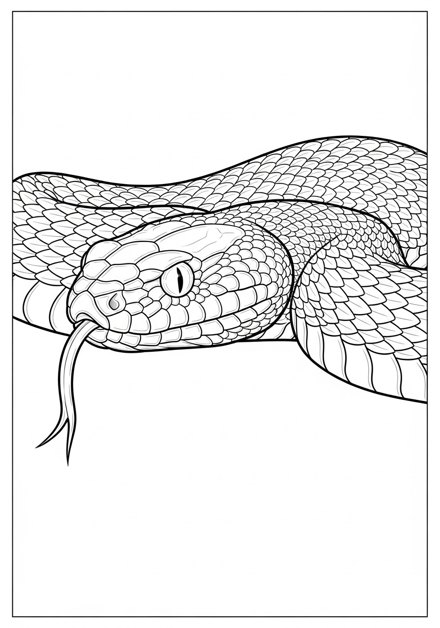 Desenho de Cobra Realista Detalhada para colorir
