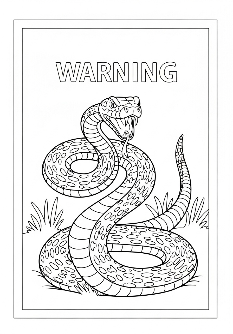 Desenho de Cobra Realista para colorir