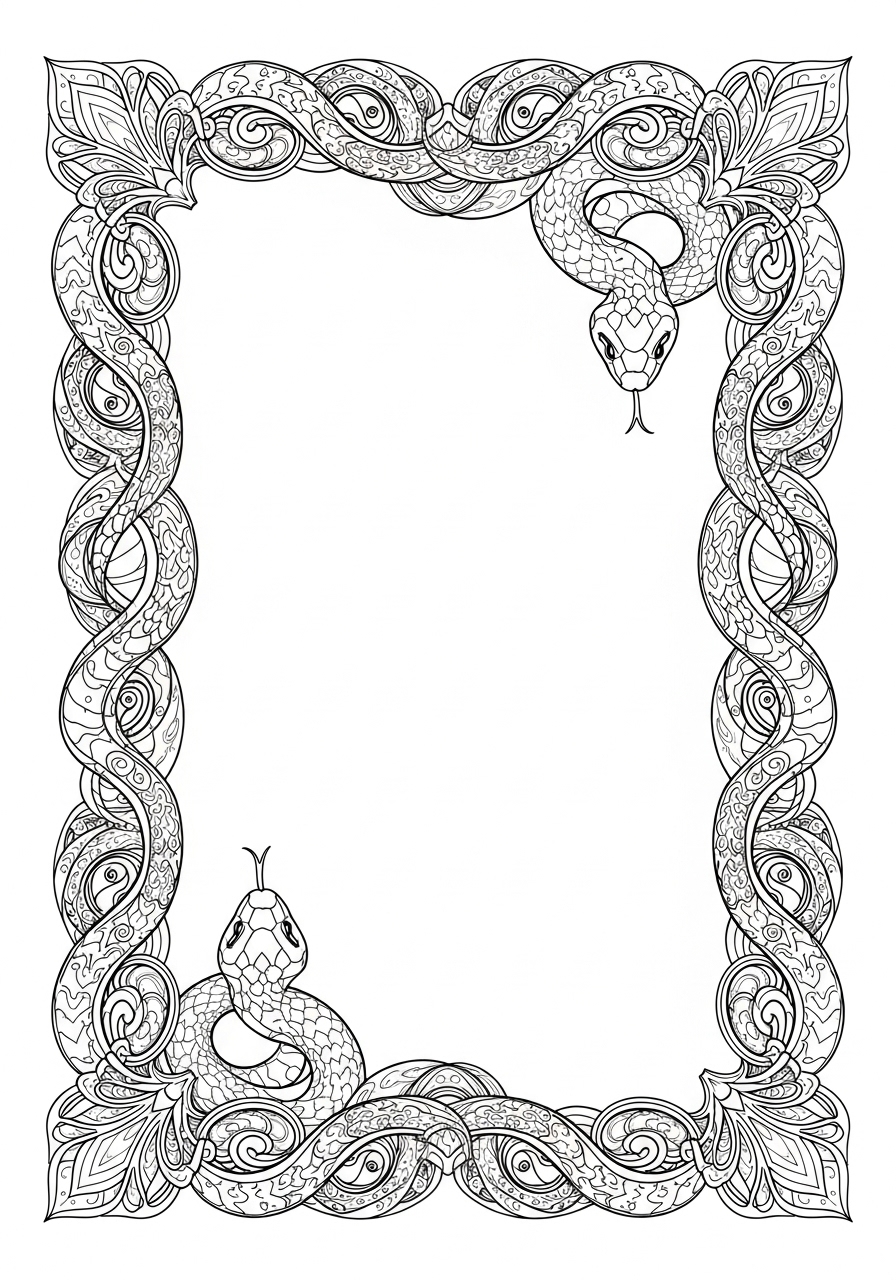 Desenho de Cobra Ornamental para colorir