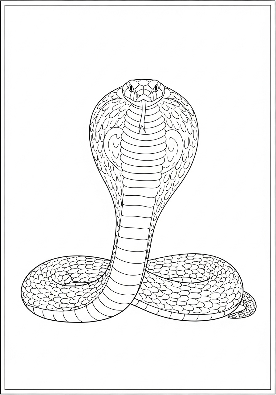 Desenho de Cobra Realista para colorir
