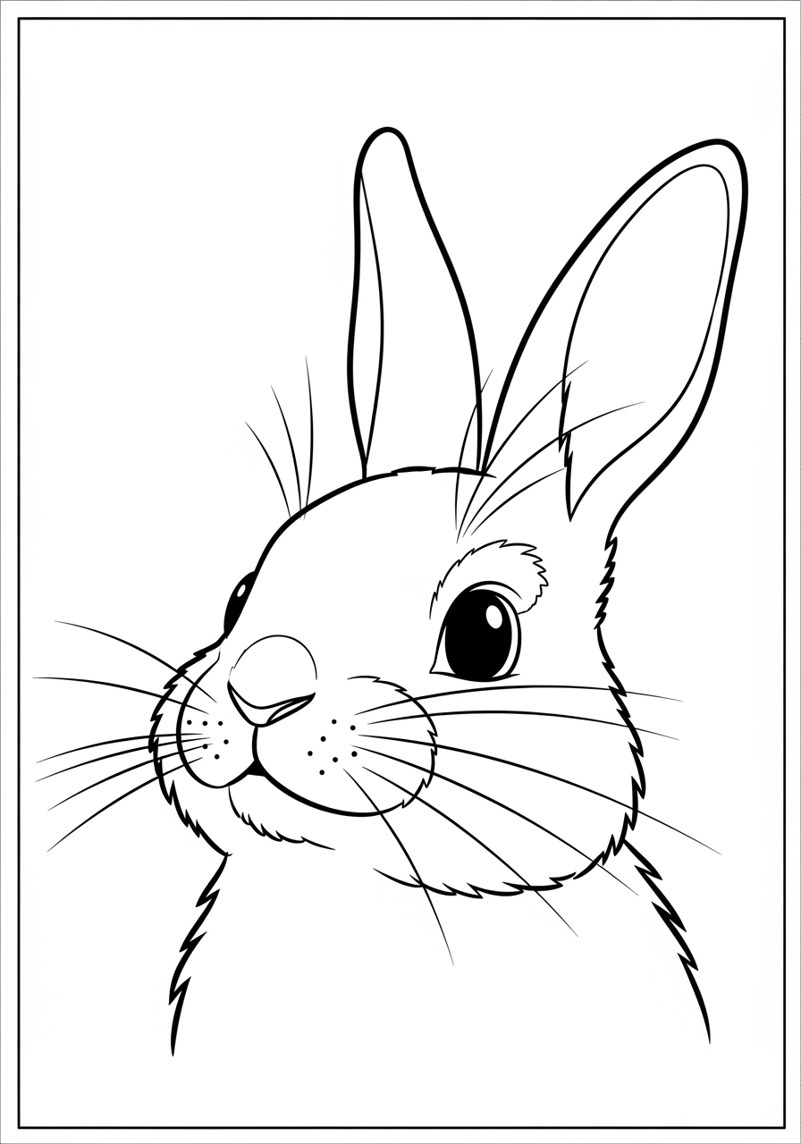 Desenho de Coelho sorridente para colorir
