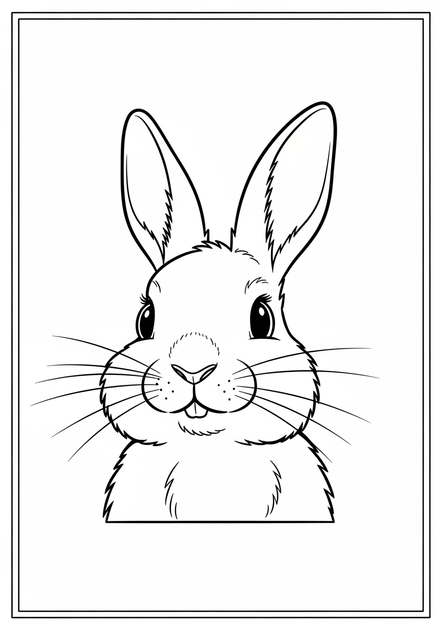 Desenho de Coelho sorridente para colorir e imprimir