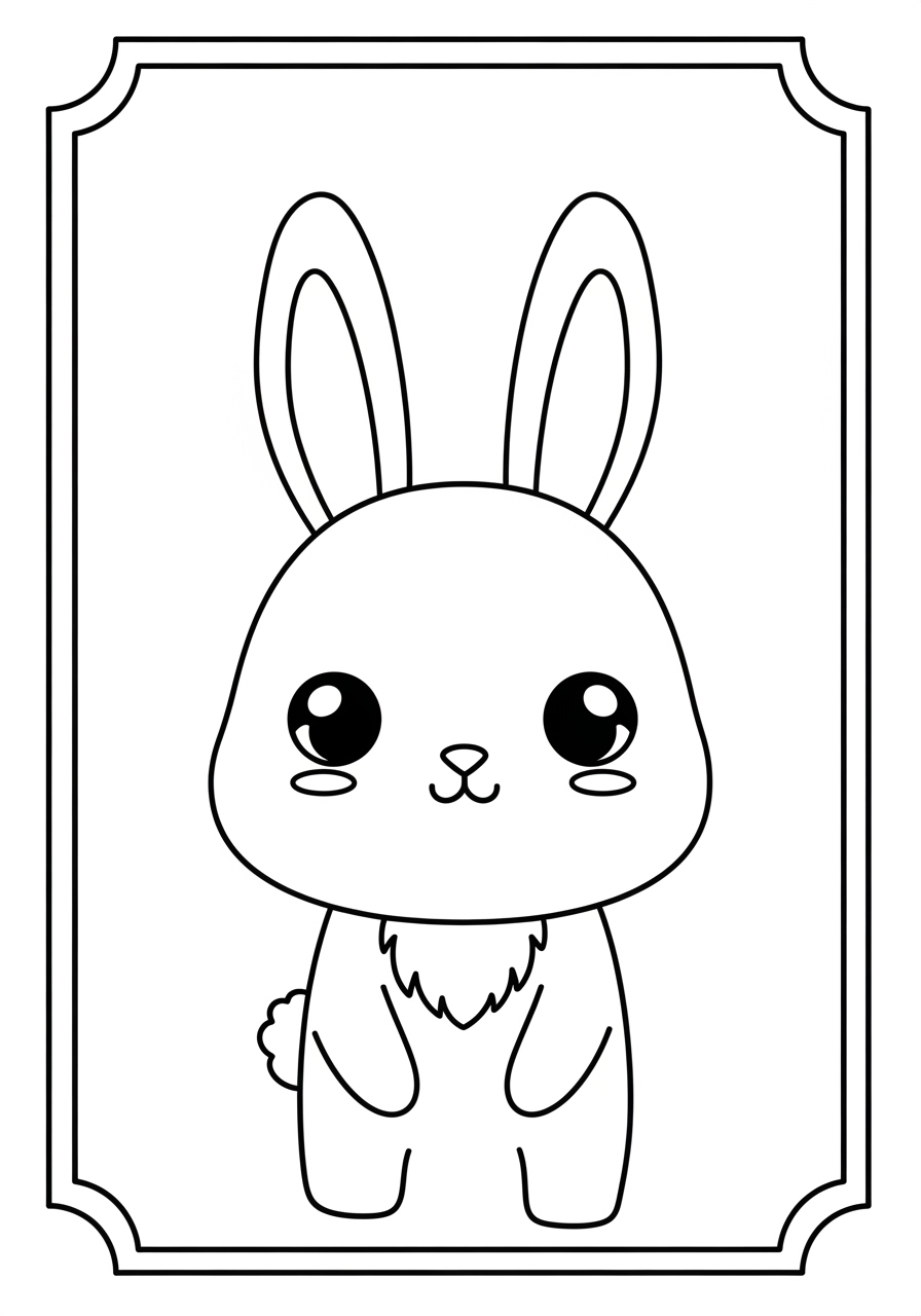 Desenho de Coelho com expressão fofa e pelagem macia