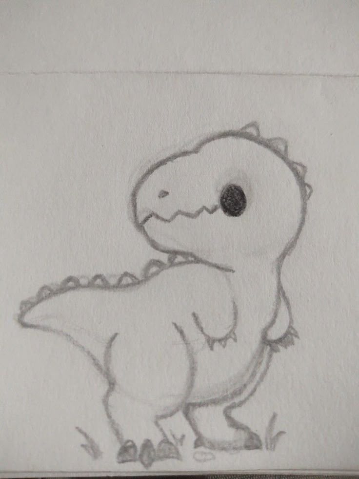 Desenho de dinossauro fofo para desenhar no tédio