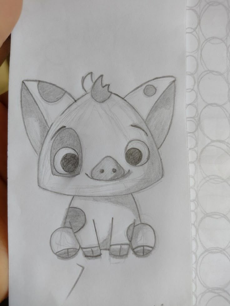 Desenho fofo de um porquinho em estilo cartoon para desenhar