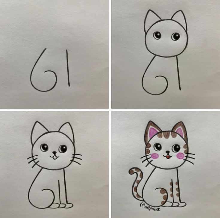 Gatinho fofo para desenhar de forma simples e divertida