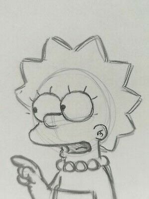 Desenho simples da personagem Lisa Simpson para desenhar