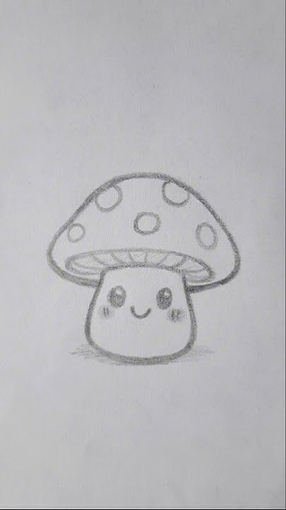 Cogumelo fofo para desenhar fácil quando estiver com tédio