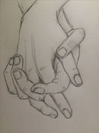 Desenho de mãos entrelaçadas para criar no tédio