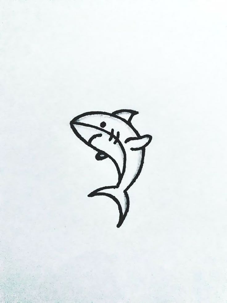 Desenho de um tubarão simples para criar no tédio