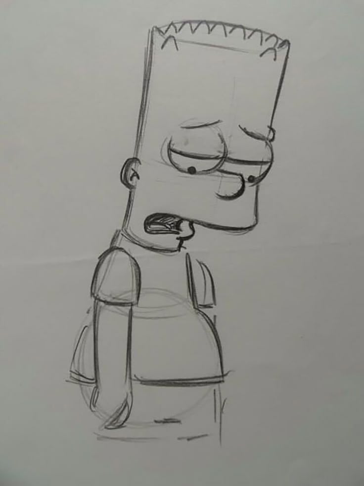 Desenho de personagem triste para criar no tédio