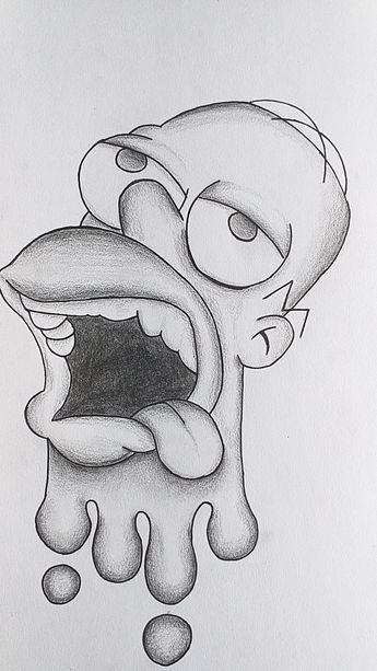 Desenho de Simpson derretendo com expressão engraçada