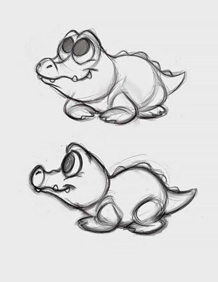 Desenho fofo de crocodilo para se inspirar no tédio