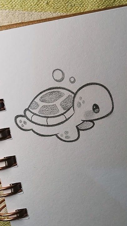 Tartaruga fofa para desenhar fácil durante o tédio