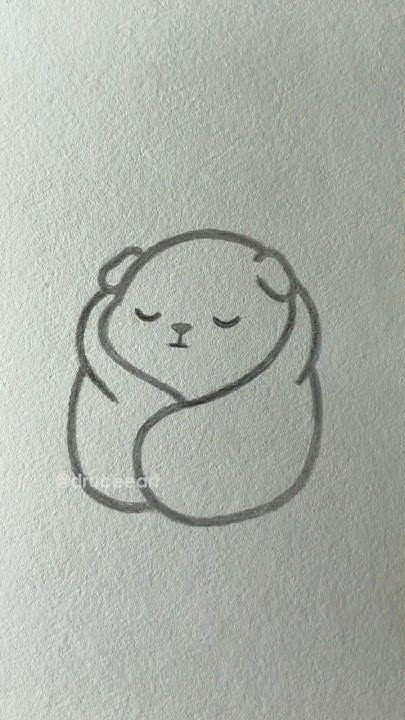 Urso fofo abraçado para desenhar no tédio