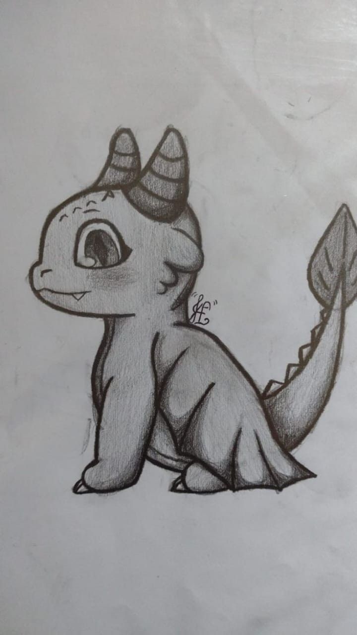 Dragão fofo para desenhar em momentos de tédio