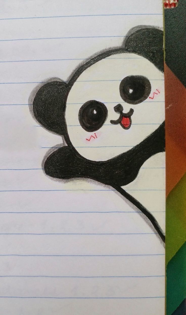 Panda fofo para desenhar fácil quando estiver com tédio