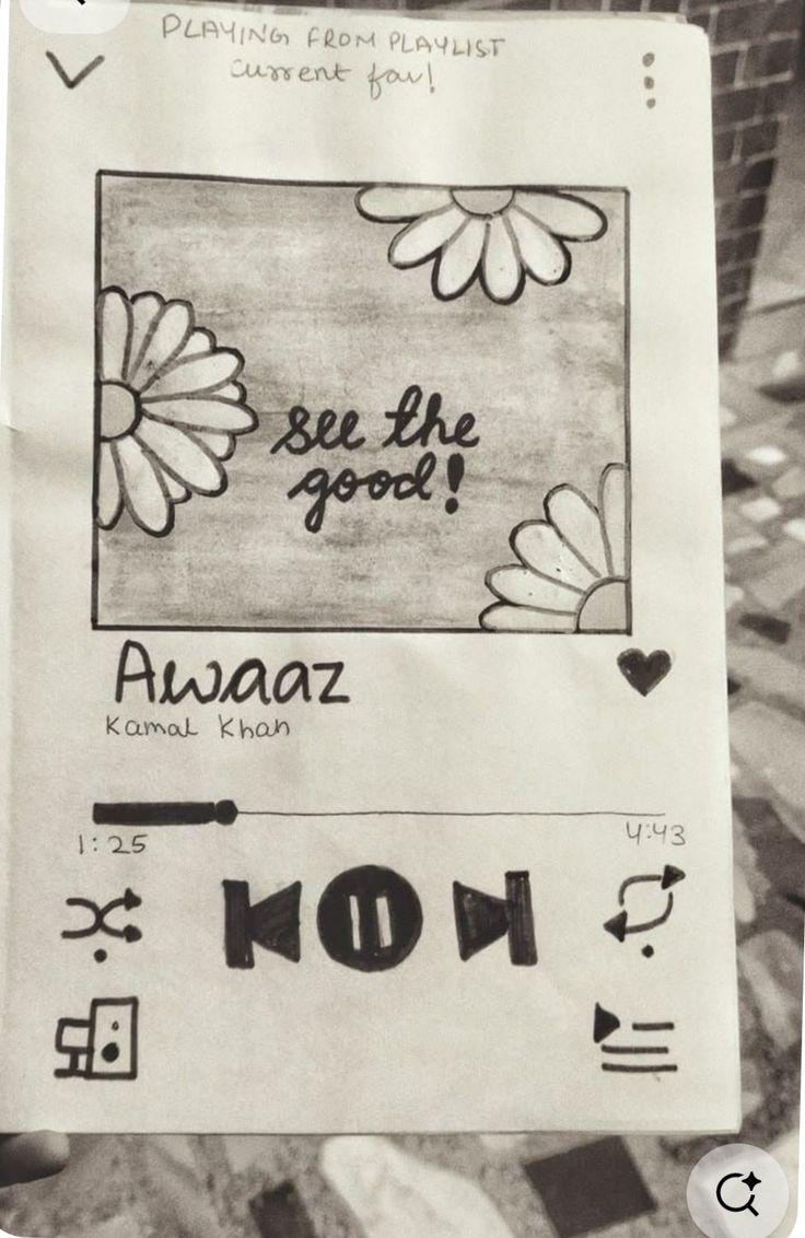 Desenho de flores com mensagem positiva em caderno