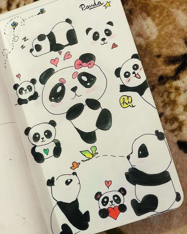 Desenhos de pandas fofos para inspirar no tédio