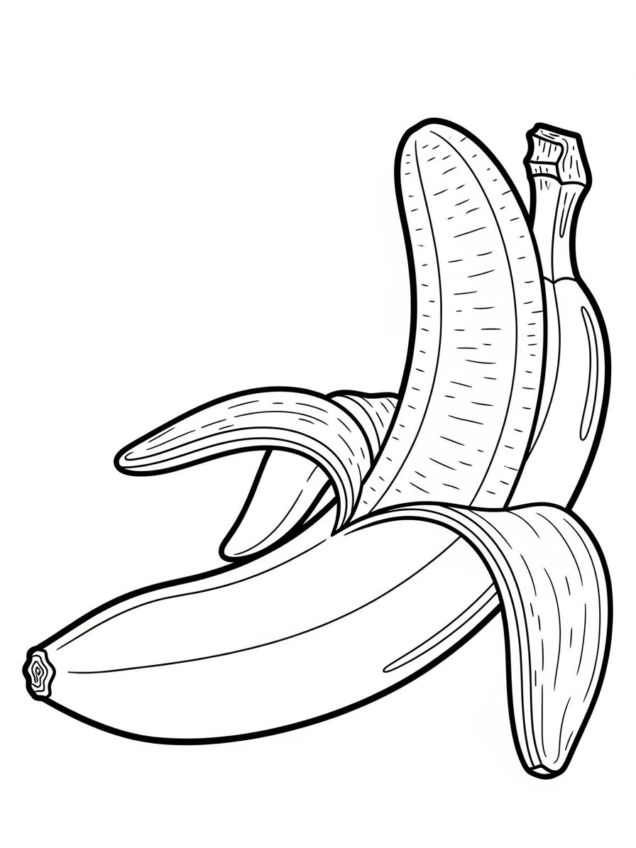 Desenho de Comida com bananas para colorir