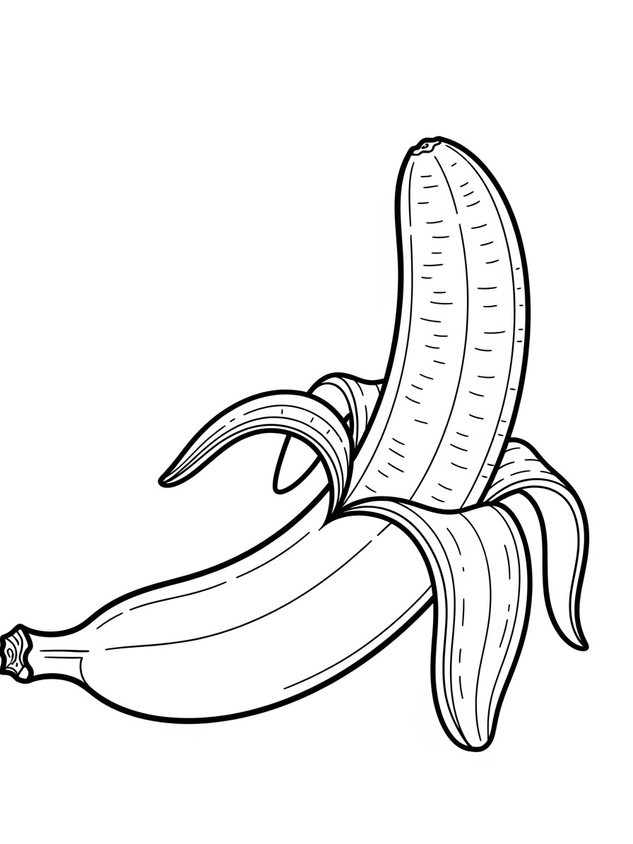 Desenho de Comida com banana para colorir