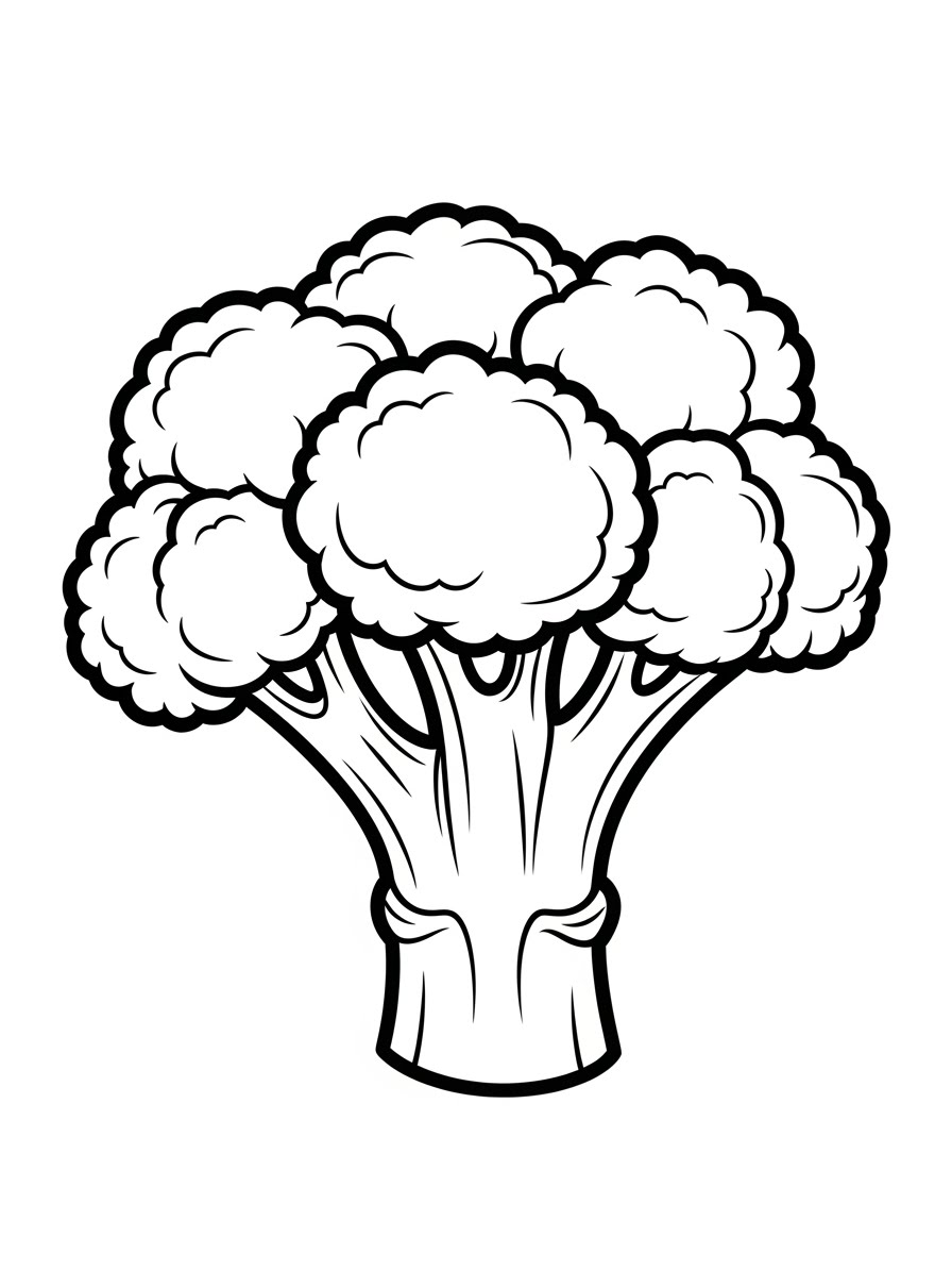 Desenho de Comida com Brócolis para colorir