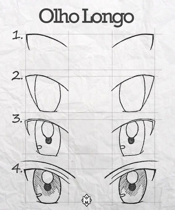 Como Desenhar um olho longo passo a passo
