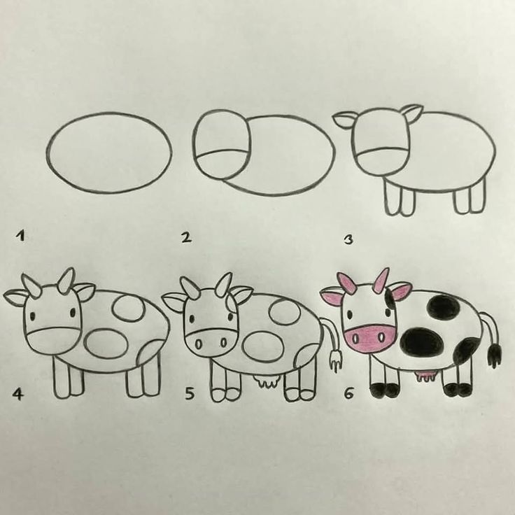 Como Desenhar uma vaca em etapas simples
