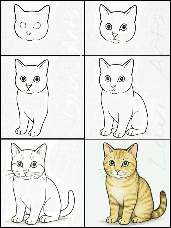 Como Desenhar um gato pelo passo a passo