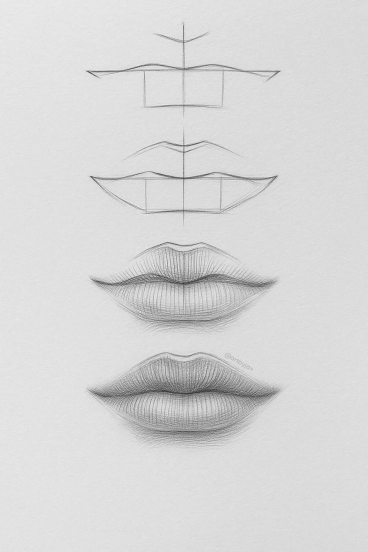 Como Desenhar lábios em diferentes etapas