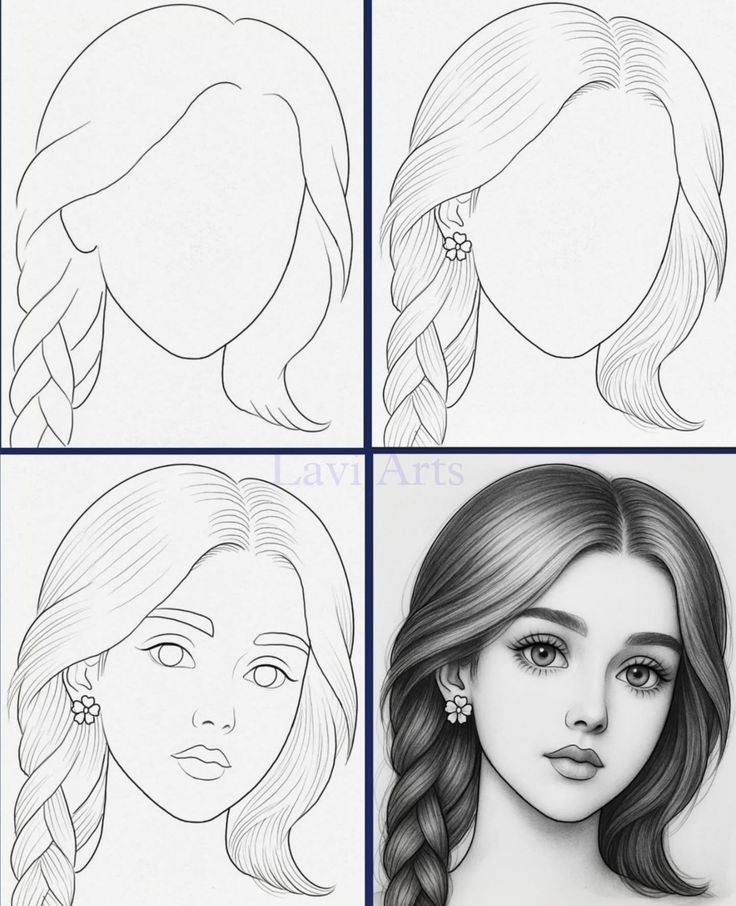 Como Desenhar um rosto com cabelo trançado