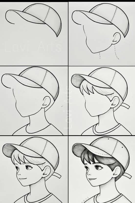 Como Desenhar um menino com boné