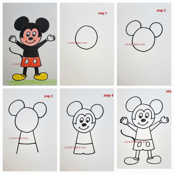 Como Desenhar o Mickey Mouse passo a passo