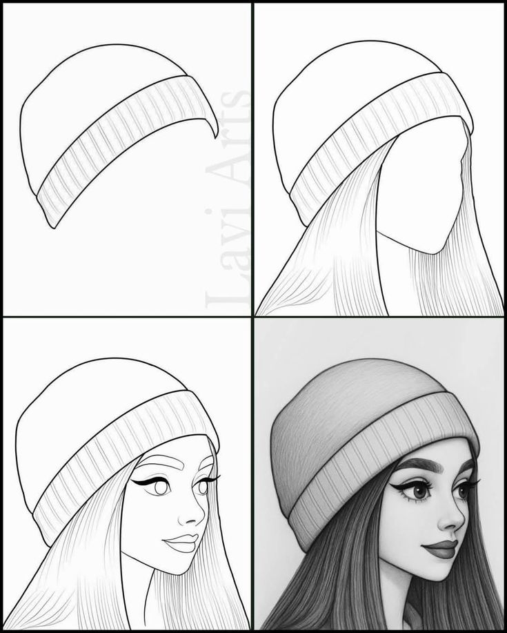 Como Desenhar uma mulher usando um gorro
