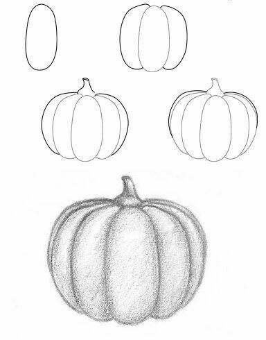 Como Desenhar uma abóbora simples