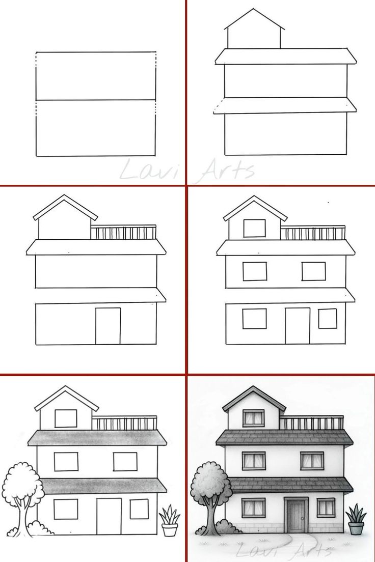 Como Desenhar uma casa simples passo a passo